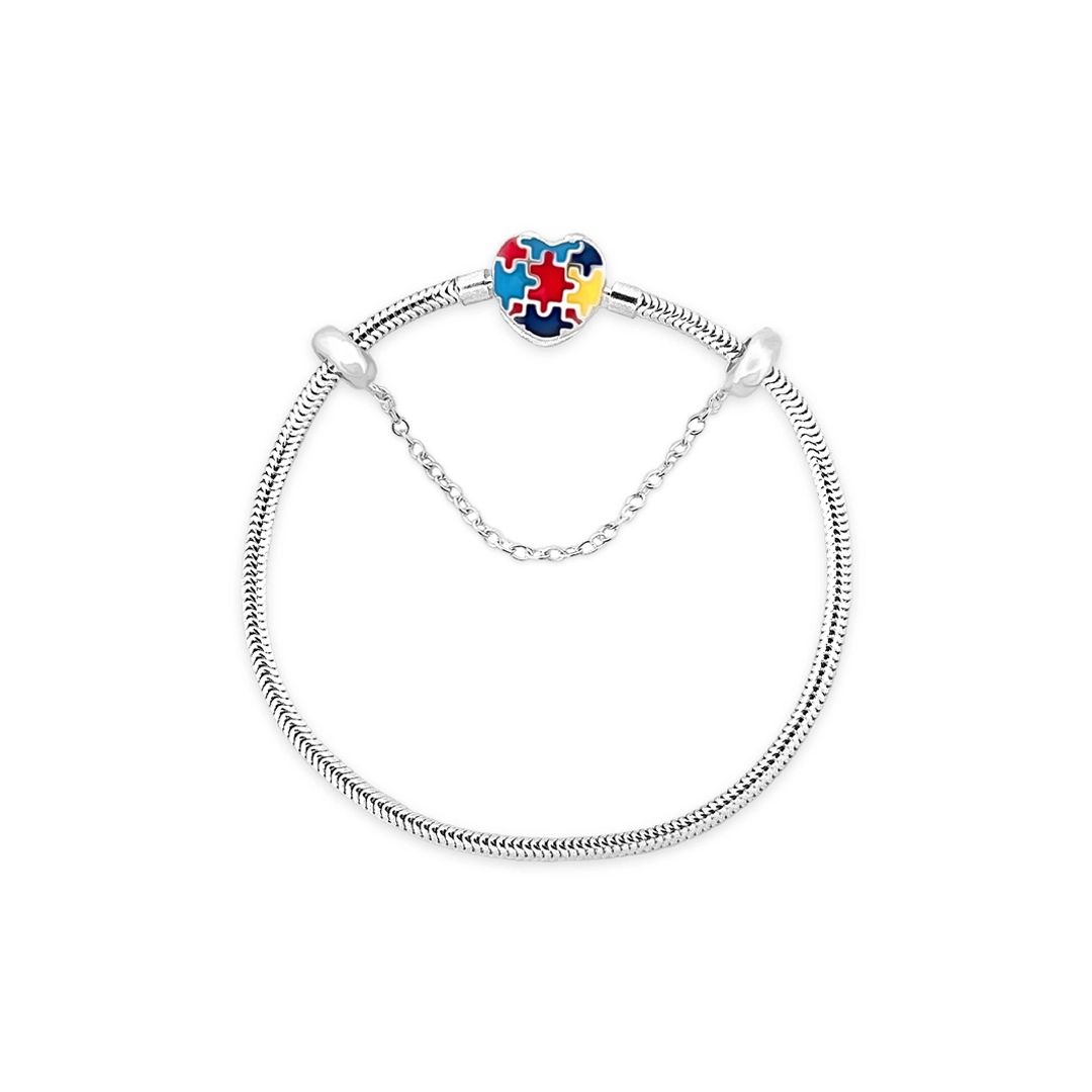 Pulseira Autismo com Coração 20cm