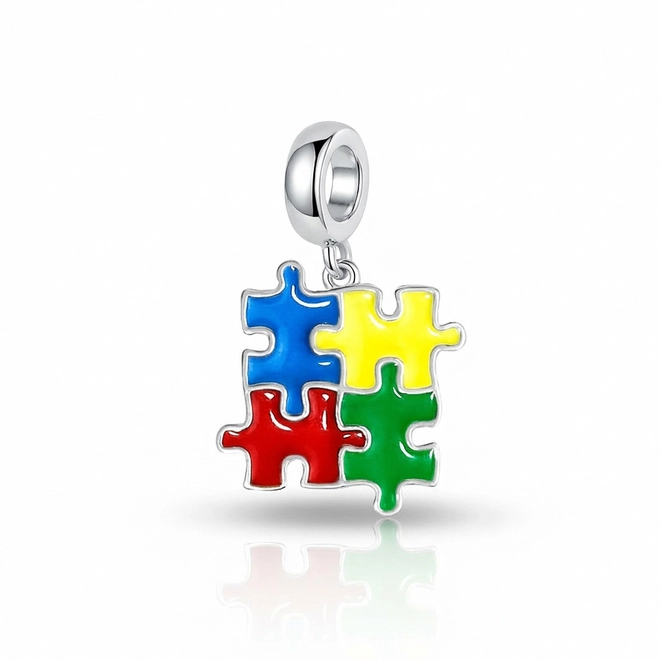 Berloque do Autismo com Quebra-cabeça