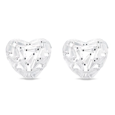 Brinco Top Coração com Zircônia Cristal