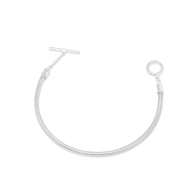 Pulseira Conduíte Espelhada com Fecho T 18 cm