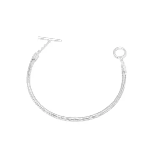 Pulseira Conduíte Espelhada com Fecho T 18 cm