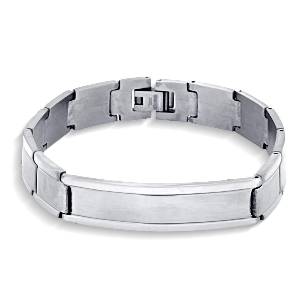Pulseira de Aço com Elos Trabalhados