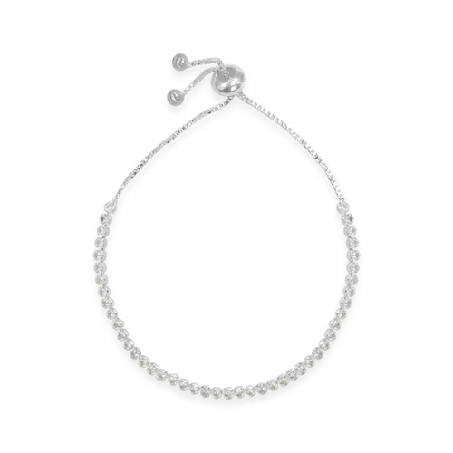 Pulseira de Prata Riviéra com Zircônia Cristal e Fecho Regulável