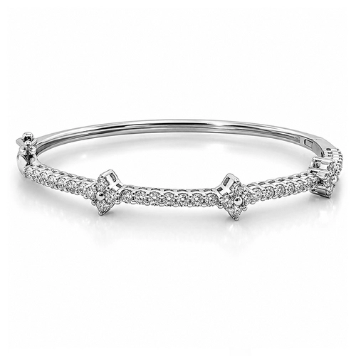 Bracelete Blend Collection Articulado com Flor de Zircônias Cristal