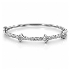 Bracelete Blend Collection Articulado com Flor de Zircônias Cristal