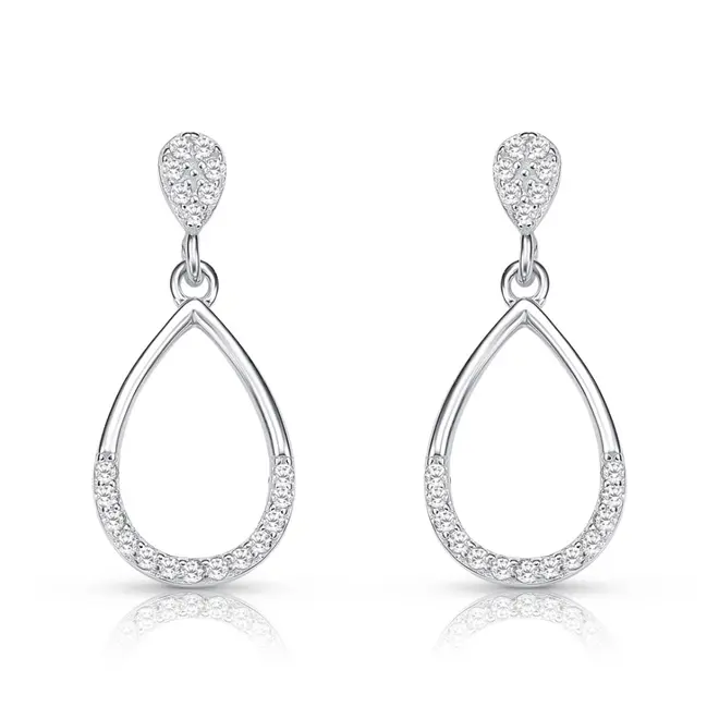 Brinco Balanço com Gota e Zircônias Cristal