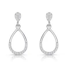 Brinco Balanço com Gota e Zircônias Cristal