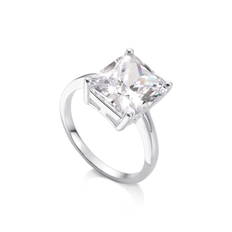 Anel Blend Collection com Zircônia Cristal Facetada Retangular