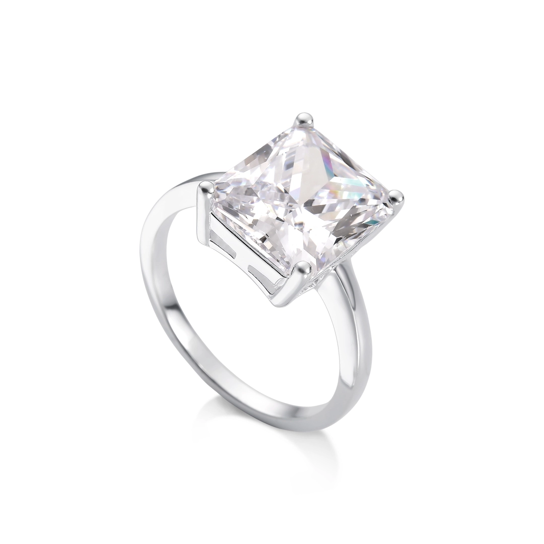 Anel Blend Collection com Zircônia Cristal Facetada Retangular