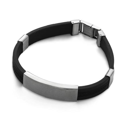 Pulseira de Aço Cauciu com Placa Lisa