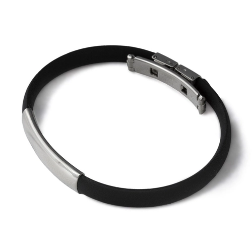 Bracelete de Aço Cauciu com Placa Lisa
