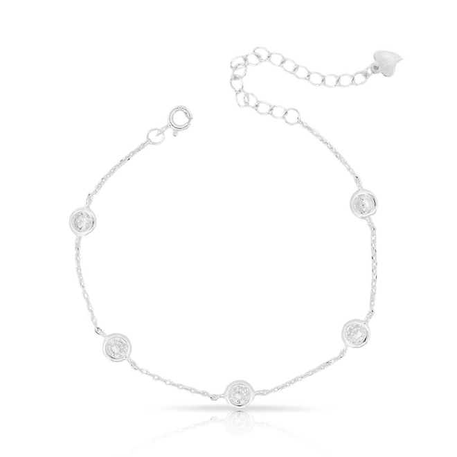 Pulseira de Prata com Zircônias em Cravação Inglesa