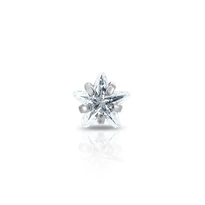 Piercing com Estrela em Zircônia Cristal