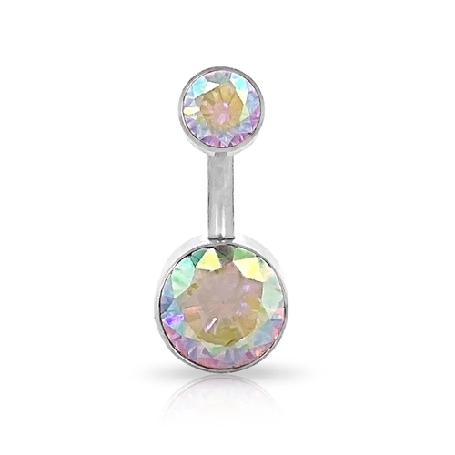 Piercing de Umbigo com Zircônias Cristal Boreal