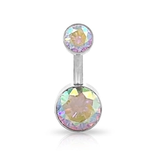 Piercing de Umbigo com Zircônias Cristal Boreal