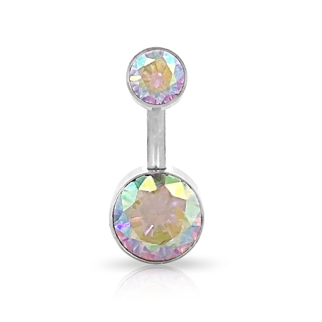 Piercing de Umbigo com Zircônias Cristal Boreal