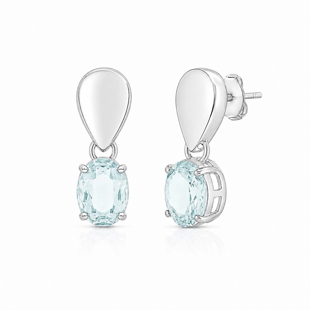 Brinco Balanço com Zircônia Topázio Oval