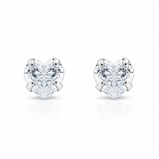 Brinco Top Coração com Zircônia Cristal