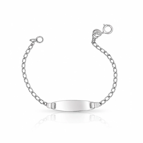 Pulseira Kids com Placa Lisa em Malha de Elos Iguais