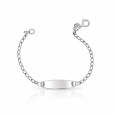 Pulseira Kids com Placa Lisa em Malha de Elos Iguais