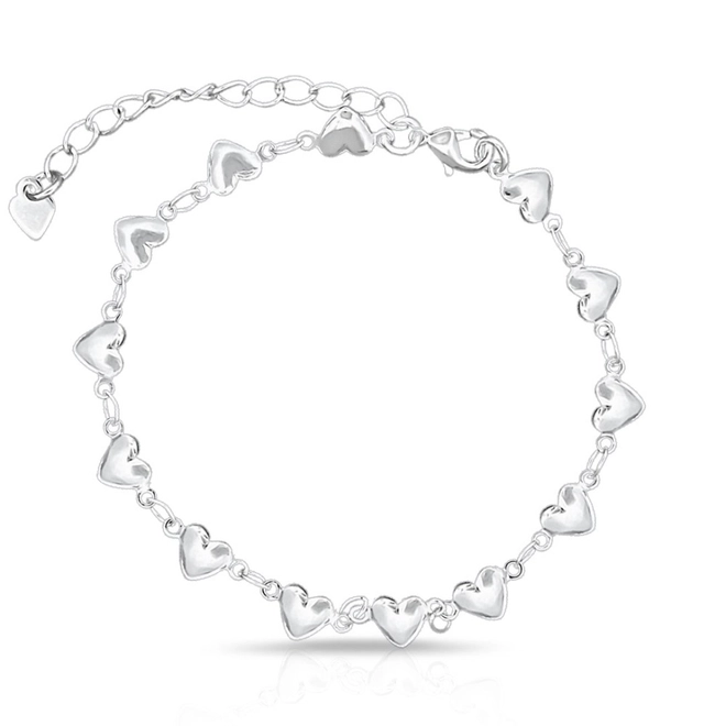 Pulseira com Corações Espelhados
