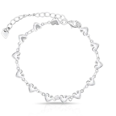 Pulseira com Corações Espelhados