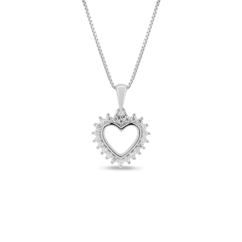 Gargantilha de Prata com Coração e Zircônias Cristal