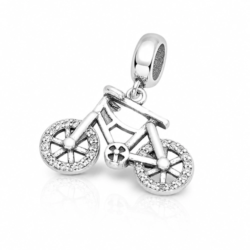 Berloque Envelhecido Bicicleta com Zircônias Cristal