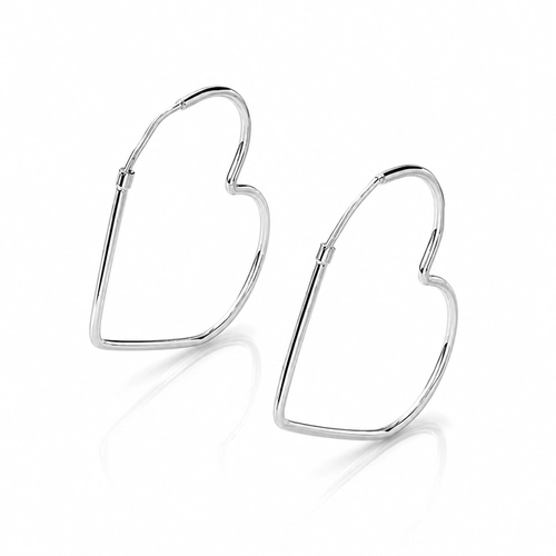 Brinco de Argola Coração Espelhado P
