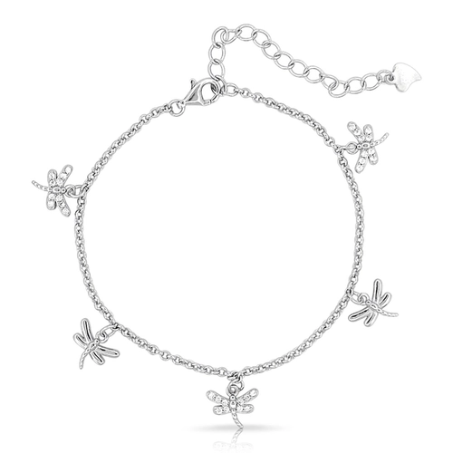 Pulseira Libélulas com Zircônias Cristal