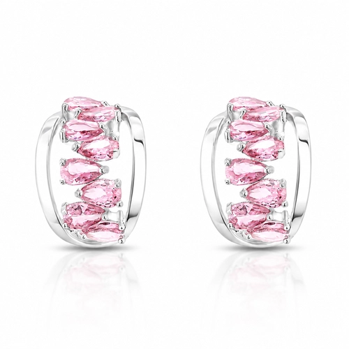 Brinco Top com Zircônia Rosa