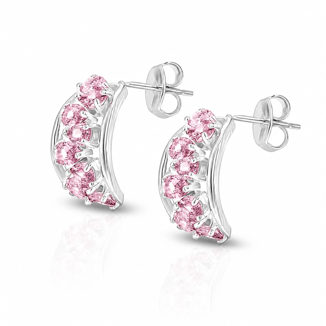 Brinco Top com Zircônia Rosa