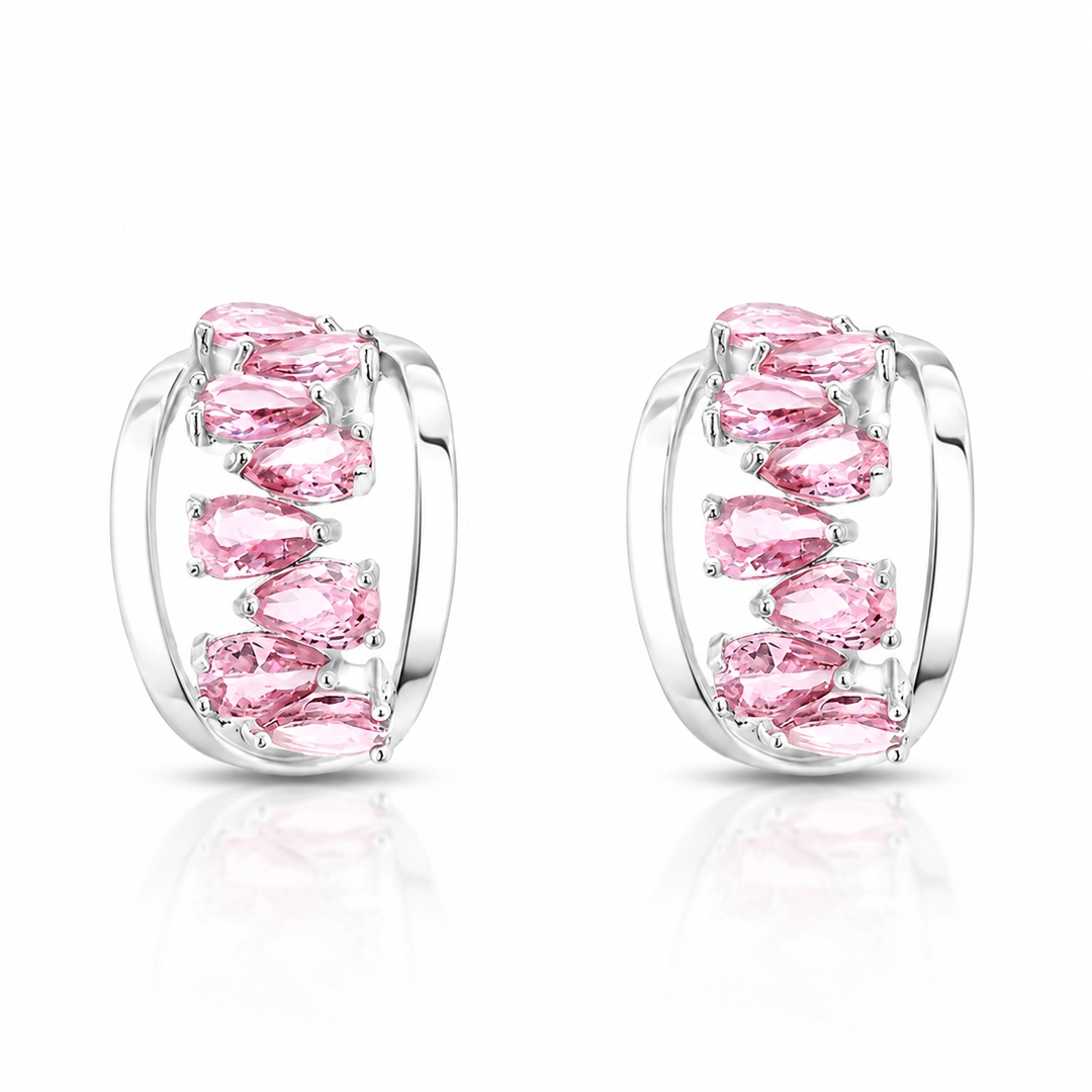 Brinco Top com Zircônia Rosa