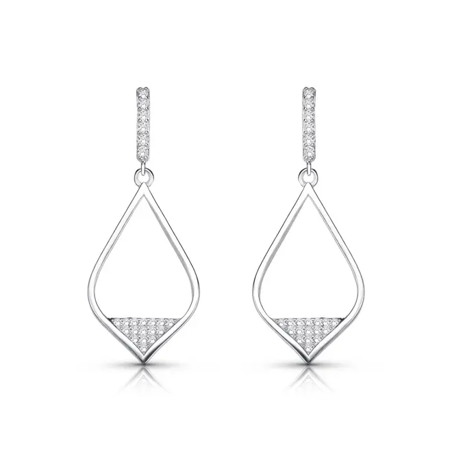 Brinco Balanço Gota Indiana com Zircônias Cristal