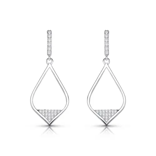 Brinco Balanço Gota Indiana com Zircônias Cristal