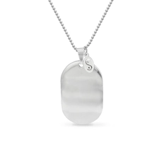 Corrente com Pingente com Placa Oval Lisa e Espelhada