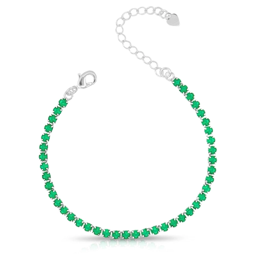 Pulseira Riviera Com Zircônia Esmeralda