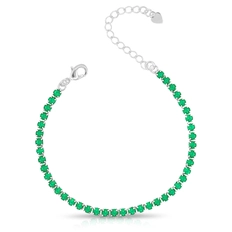Pulseira Riviera Com Zircônia Esmeralda