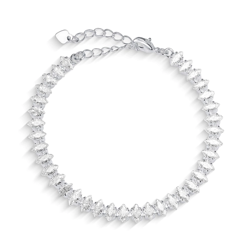 Pulseira Riviera com Zircônias Cristal Navete