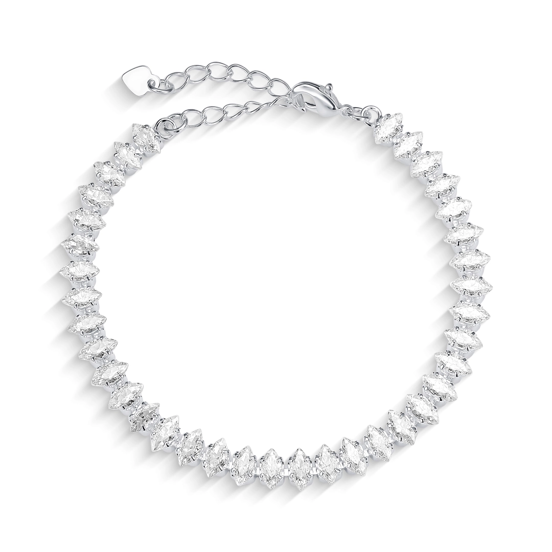 Pulseira Riviera com Zircônias Cristal Navete