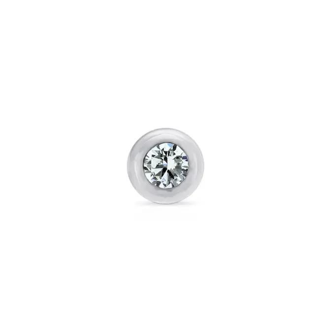 Piercing De Titanium Com Zircônia Cristal