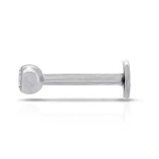 Piercing De Titanium Com Zircônia Cristal