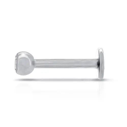 Piercing De Titanium Com Zircônia Cristal