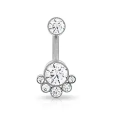 Piercing De Titanium Trabalhado Com Zircônias Cristal