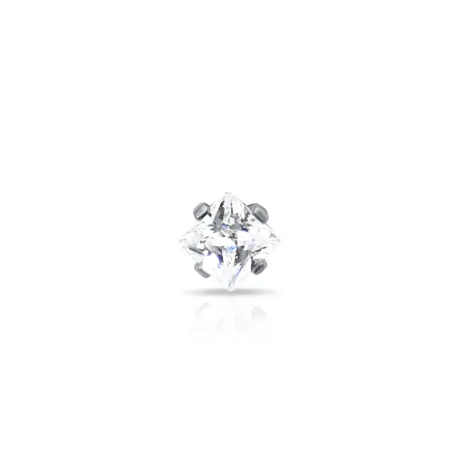Piercing Com Zircônia Cristal Quadrada