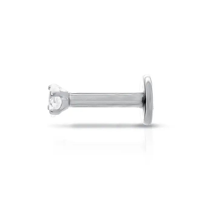Piercing Com Zircônia Cristal Quadrada