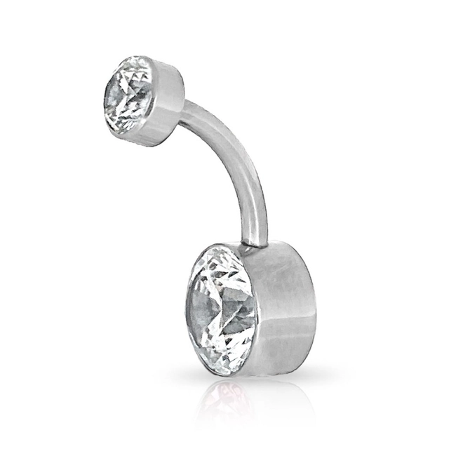 Piercing De Titanium Com Zircônias Cristal