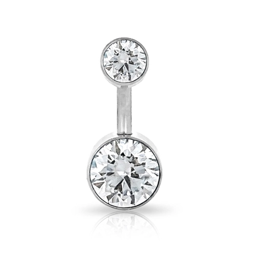 Piercing De Titanium Com Zircônias Cristal