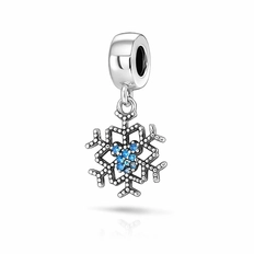 Berloque com Floco de Neve e Zircônia Topázio