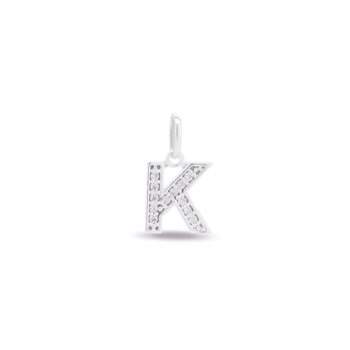 Pingente Letra K Com Zircônia Cristal